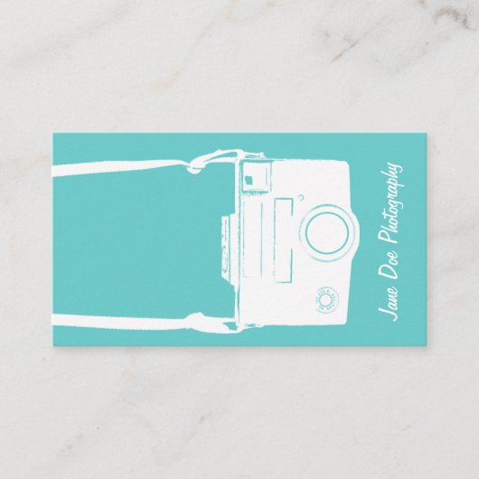 Camera Blue Retro Photography Film Illustration Visitekaartje (Voorkant)