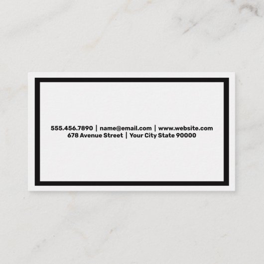 Camera Body and Lens Equipment Visitekaartje (Achterkant)