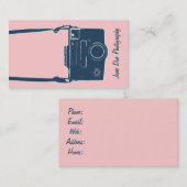 Camera Business, Roze Fotografie Antiek Film Visitekaartje (Voorkant / Achterkant)