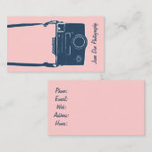 Camera Business, Roze Fotografie Antiek Film Visitekaartje (Voorkant / Achterkant)