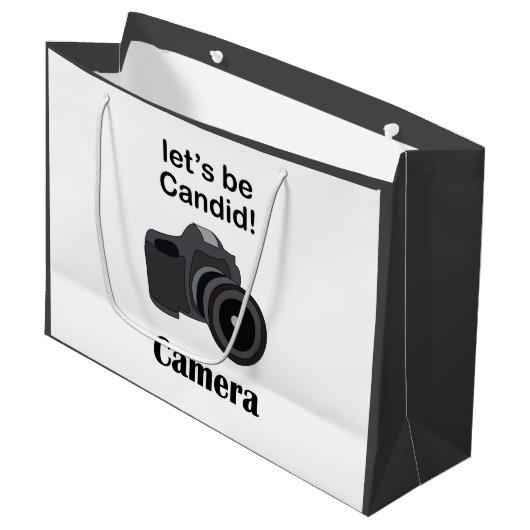 Camera Candid Fotograaf Groot Cadeauzakje (Voorkant Gekanteld)