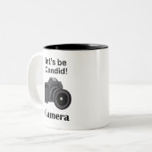 Camera Candid Fotograaf Tweekleurige Koffiemok (Voorkant links)