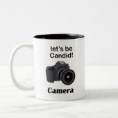 Camera Candid Fotograaf Tweekleurige Koffiemok (Links)
