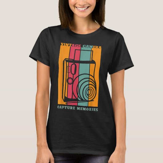 Camera Capture Memories Retro Design Foto T-shirt (Voorkant)