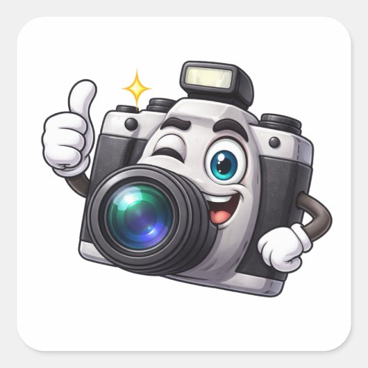 Camera Character Winking Thumps Up Sticker (Voorkant)