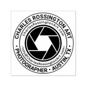 Camera Diafragma Bedrijfsnaam Locatie URL E-mail Zelfinktende Stempel (Design)