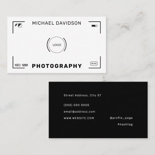 Camera doel stijl visitekaartje (Voorkant / Achterkant)