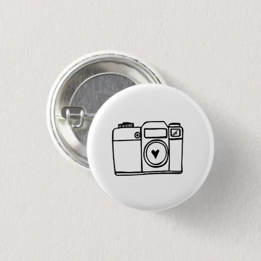Camera Doodle Pinback-Button Ronde Button 3,2 Cm (Voorkant /achterkant)