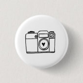 Camera Doodle Pinback-Button Ronde Button 3,2 Cm (Voorkant)