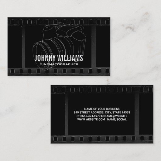 Camera-DSLR | Film achtergrond Visitekaartje (Voorkant / Achterkant)