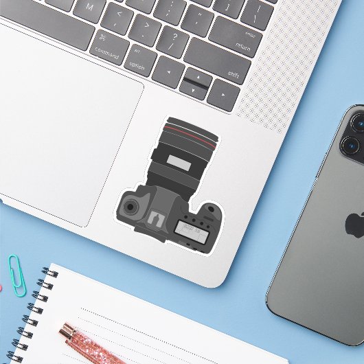 Camera DSLR-fotografie Sticker (Laptop met iPhone)