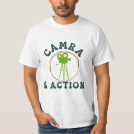 Camera- en actieontwerp t-shirt