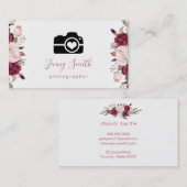 Camera en bloemendecor visitekaartje (Voorkant / Achterkant)