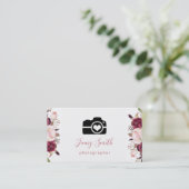 Camera en bloemendecor visitekaartje (Staand voorkant)