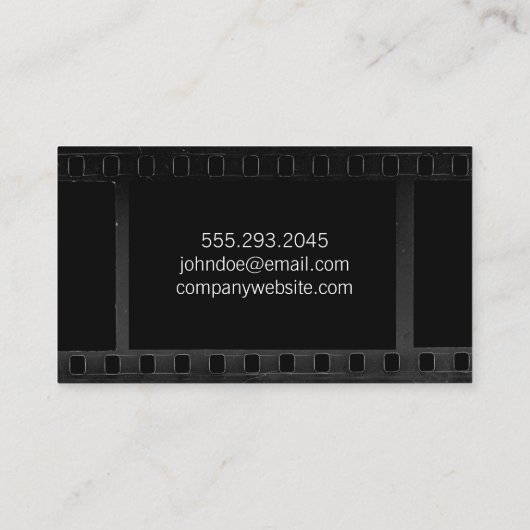 Camera en film visitekaartje (Achterkant)