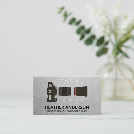 Camera- en lensapparatuur visitekaartje (Staand voorkant)