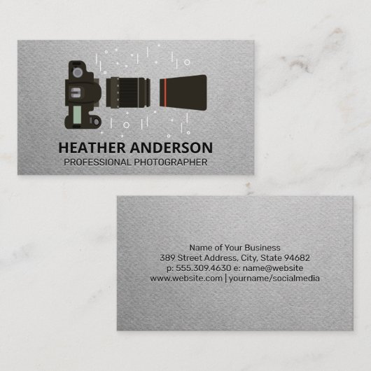 Camera- en lensapparatuur visitekaartje (Voorkant / Achterkant)