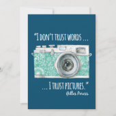  camera en quote notitiekaartje (Voorkant)