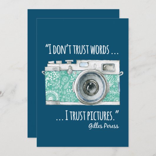 camera en quote notitiekaartje (Voorkant / Achterkant)