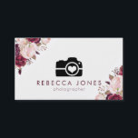 Camera en waterverf bloemen visitekaartje<br><div class="desc">visitekaartje fotograaf</div>