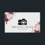 Camera en waterverf bloemen visitekaartje<br><div class="desc">visitekaartje fotograaf</div>