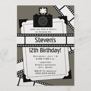 Camera Film en Foto Birthday Party uitnodigen Kaart