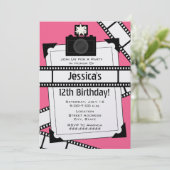 Camera Film en Foto Birthday Party uitnodigen Kaart (Staand voorkant)