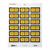 Camera Film Strip Gele Naam Gift Label Bookplate (Full Sheet)