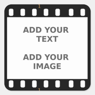 Camera Film Strip Naam Tag Photo Lijst Vierkante Sticker