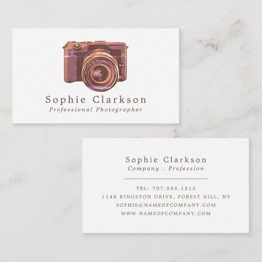  camera, fotograaf, fotografie visitekaartje (Voorkant / Achterkant)