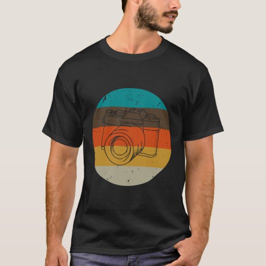 Camera Fotograaf Gift Retro Distress T-shirt (Voorkant)