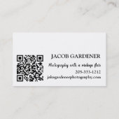 camera Fotograaf QR-code Visitekaartje (Achterkant)