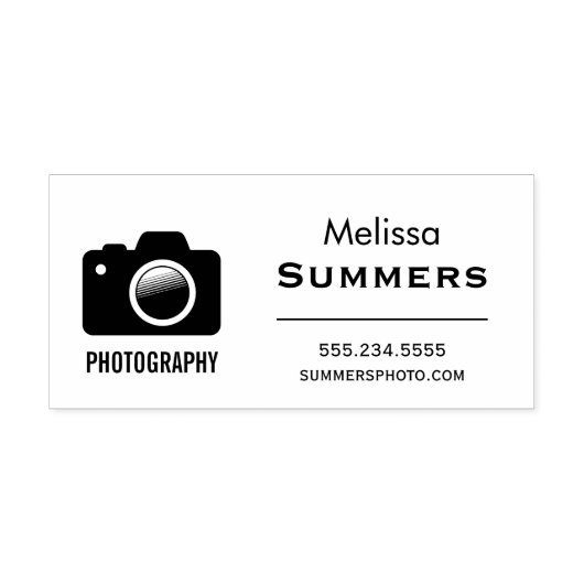 Camera Fotografie - Contactgegevens fotograaf Zelfinktende Stempel (Design)