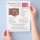  camera, fotografie, fotografe hire flyer (Hand)