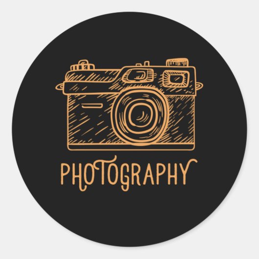 Camera Fotografie  Retro Fotografiet Ronde Sticker (Voorkant)