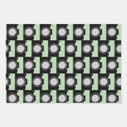 Camera Fotografie Thema Assorted GREY/CREAM/GREEN Inpakpapier Vel (Voorkant 3)