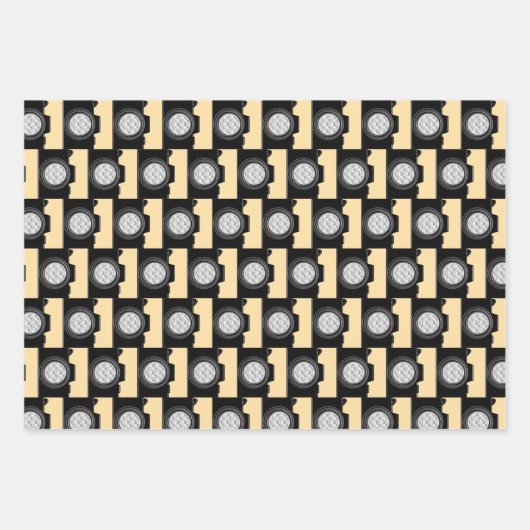 Camera Fotografie Thema Assorted GREY/CREAM/GREEN Inpakpapier Vel (Voorkant 2)