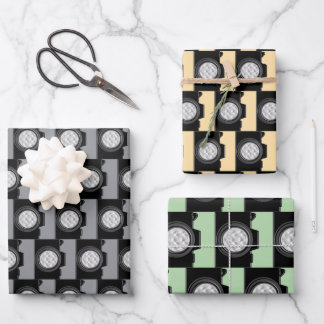 Camera Fotografie Thema Assorted GREY/CREAM/GREEN Inpakpapier Vel