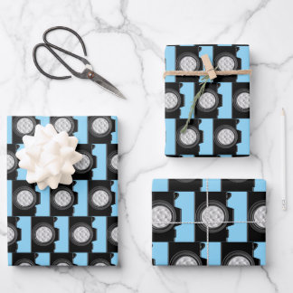 Camera Fotografie Thema Blauw Inpakpapier Vel