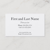 Camera fotografie visitekaartje (Achterkant)