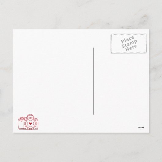 Camera Funny Valentijn Briefkaarten (rood) (Achterkant)