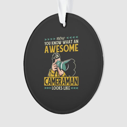 Camera Guy Photographer Funny Geweldige Cameraman Ornament (voorkant)