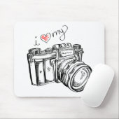  camera, hand-tekening illustratie, foto muismat (Met muis)