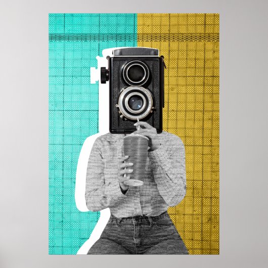  Camera Head Collage - Vet & Artistiek Poster (Voorkant)