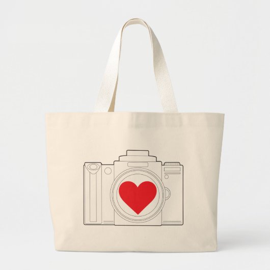 Camera Heart Grote Tote Bag (Voorkant)