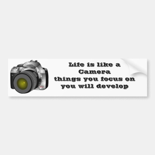 camera, het leven is als een Cameradingen waar je  Bumpersticker (Voorkant)