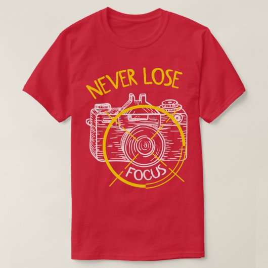  Camera I Fotograaf met Focus T-shirt (Design voorkant)