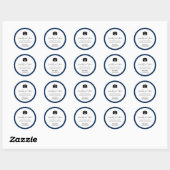 Camera Icon Bewerkbare Rand Kleur Magnetisch en De Ronde Sticker (Vel)