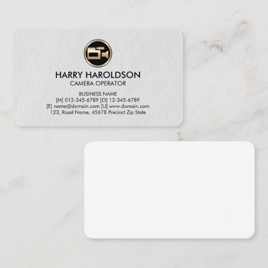 Camera Icon Camera Operator Premium Business Card Visitekaartje (Voorkant / Achterkant)