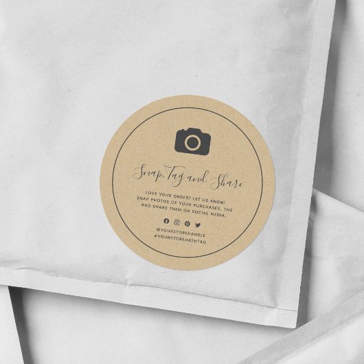 Camera Icon Grey Border Snap Label en delen Kraft